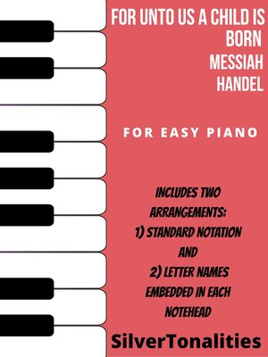 cover image of For Unto Us a Child is Born the Messiah Easy Piano Sheet Music Combo